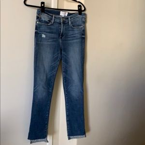 Frame darker denim jeans